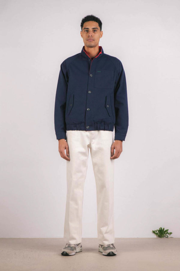 Blouson marine homme en coton recyclé