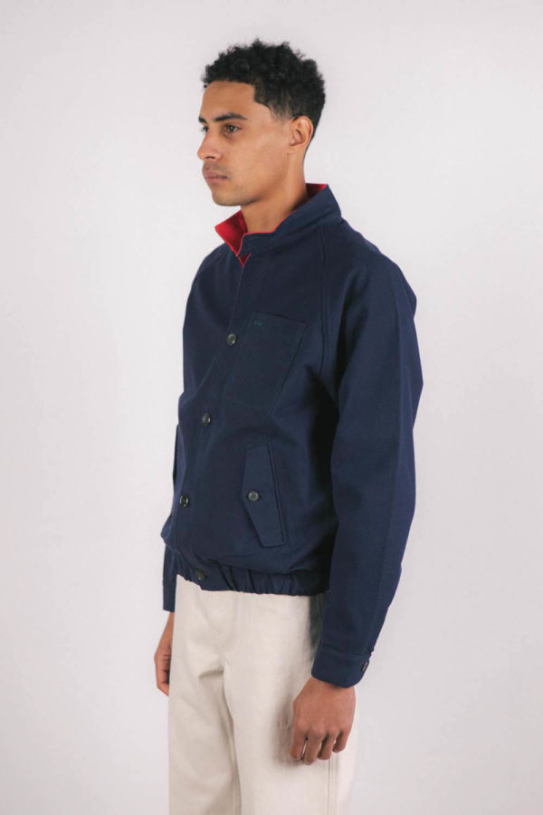 Blouson marine homme en coton recyclé