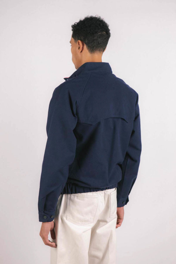 Blouson marine homme en coton recyclé