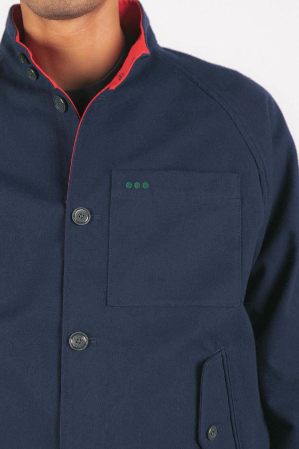 Blouson marine homme en coton recyclé