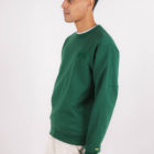 Sweat-shirt col rond vert recyclée, homme