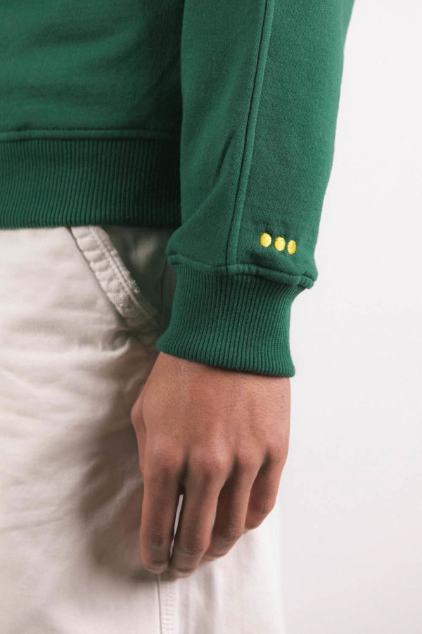 Sweat-shirt col rond vert recyclée, homme