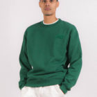 Sweat-shirt col rond vert recyclée, homme