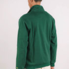 Sweat-shirt col zippé vert et col rouge recyclée, homme