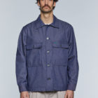 Blouson worker en jean de coton recyclé bleu homme