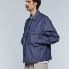 Blouson worker en jean de coton recyclé bleu homme