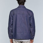 Blouson worker en jean de coton recyclé bleu homme