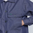 Blouson worker en jean de coton recyclé bleu homme