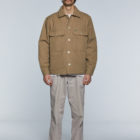 Blouson worker en coton recyclé beige pour homme