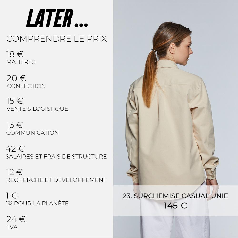 Comprendre le prix de la surchemise casual unie en coton