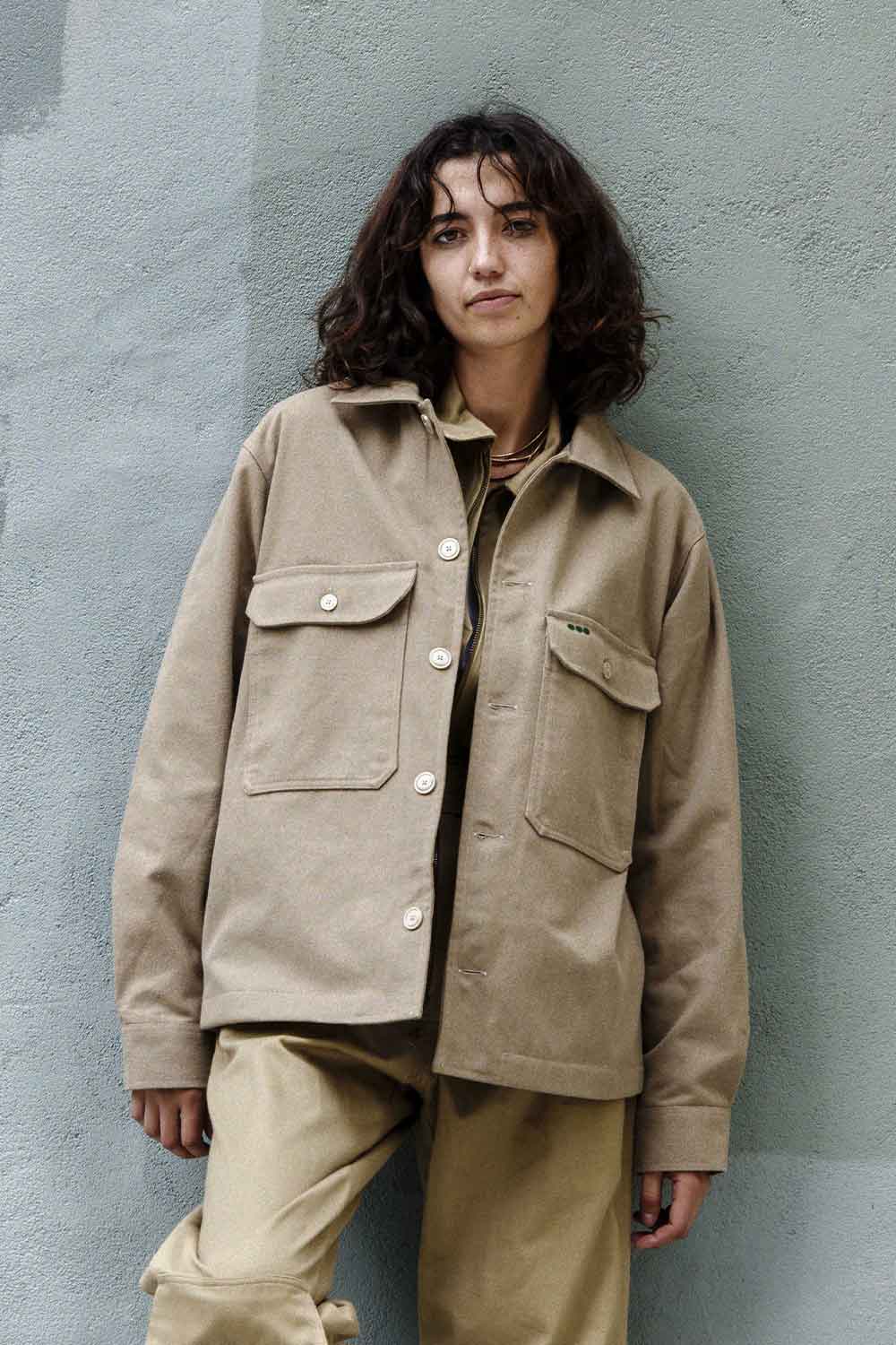 Blouson worker beige pour femme