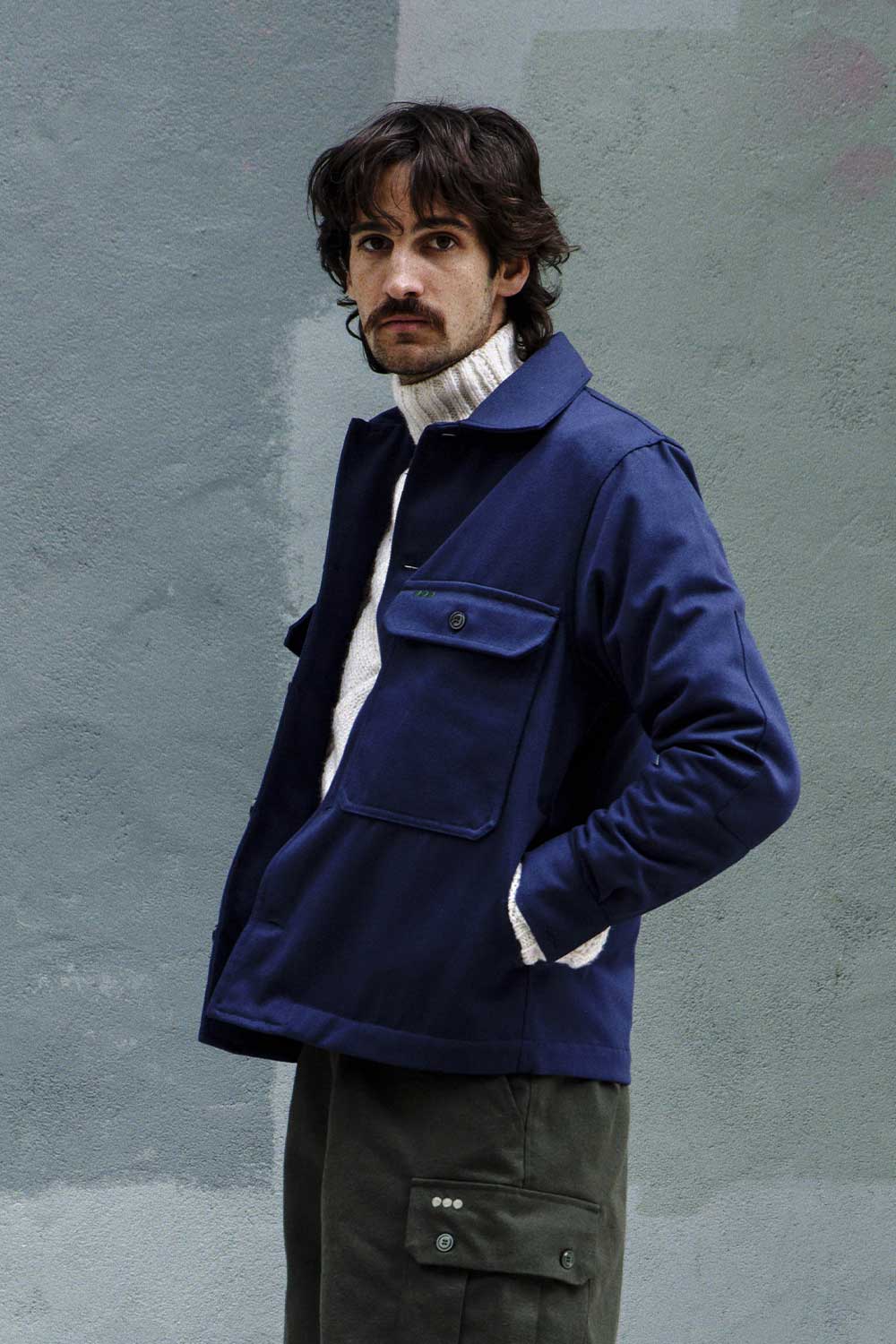 blouson mi-saison marine homme