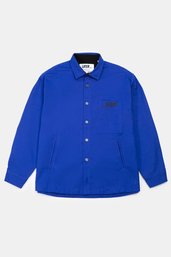 Veste oversize bleu roi en mélange de coton 100% recyclé