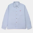 Chemise en coton recyclé à rayures bleu ciel fine pour homme et femme