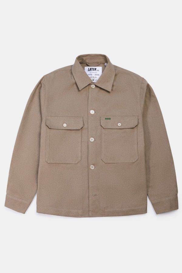 Blouson mi-saison beige en coton recyclé