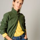 Surchemise en laine recyclée kaki pour femme