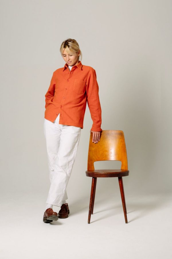 Surchemise en laine Orange