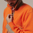 Blouson polaire chaud et moutonnée orange pour homme, tissus made in France, fabrication au Portugal | LATER
