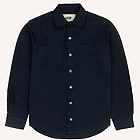 Surchemise en flanelle marine, aplat, packshot
