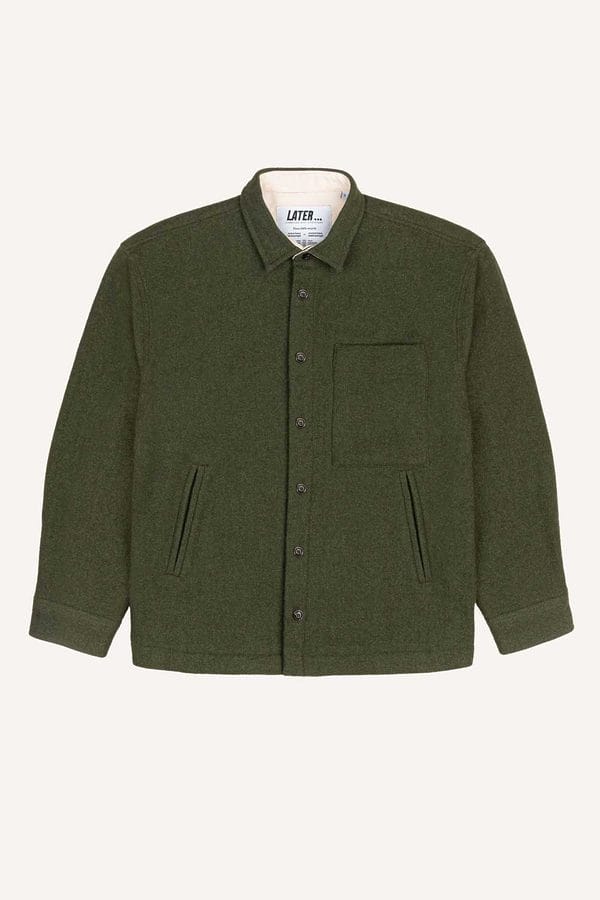 Veste oversize en laine kaki
